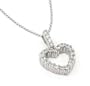 Open Heart Sterling Silver Cz Pendant Necklace