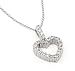 Open Heart Sterling Silver CZ Pendant Necklace