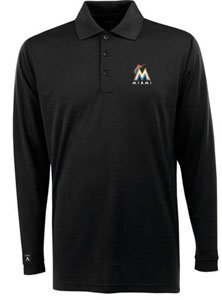 Miami Marlins Long Sleeve Polo Shirt (Team Color) - X-Large