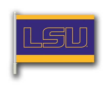 LSU Two Sided Car Flags