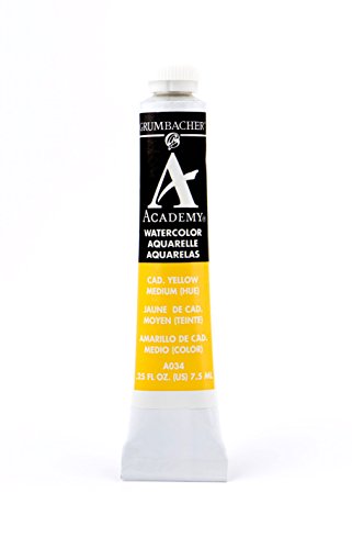 Grumbacher Academy Watercolor Paint, 7.5ml/0.25 Ounce, Cadmium Yellow Medium Hue (A034)