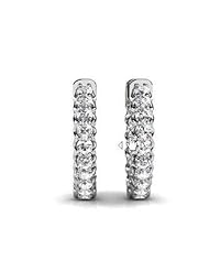 2.25 ct Ladys Round Cut Diamond Hoop Earrings in 18 karat White Gold