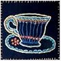 Striped Teacup Quilt Block African Folklore Embroidery Kit-8"x8"