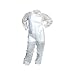High Five AC202 SMS Polypropylene Opaque Heavy Duty Coverall with Elastic Wrists and Ankles, Medium, White (Case of 25)