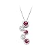 14K White Gold 0.08 ct. Diamond and 2/3 ct. Ruby Pendant with Chain