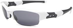 Oakley Men s Flak Jacket Iridium Sunglasses Polished White Frame Black Lens one size deals