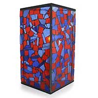 NOVICA Stained glass candleholder Dazzle