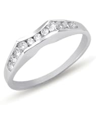 14K White Gold 0.43cttw Round Diamond Ring Band