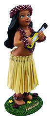 Girl with ukulele mini dashboard doll 4"