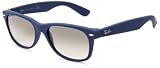 Ray Ban RB2132 New Wayfarer Sunglasses - 811/32 Light Blue Rubber (Crystal Gray Gradient Lens) - 55mm