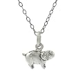 Sterling Silver Childrens Pig Necklace