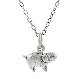 Sterling Silver Childrens Pig Necklace