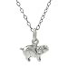 Sterling Silver Childrens Pig Necklace