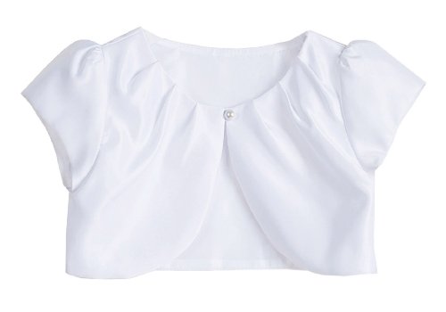 Sweet Kids Girls Pleated Satin Bolero Jacket Dress Cover Up