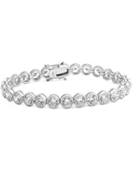 Sterling Silver Bezel Set Clear CZ Tennis Bracelet 7.5"