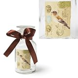Bird and Egg, 5.5 " High Decorated Small Apothecary Jar