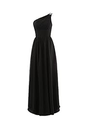 One Shoulder Chiffon Glittering Beaded Sheer Lace Evening Dress/Bridesmaid Dress 