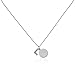Sterling Silver Crystal Block Initial and Disc Pendant Necklace, 18