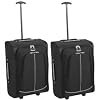 Set of 2 Super Lightweight Cabin Approved Wheeled Bags (Black)