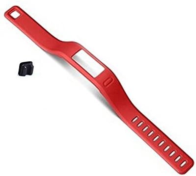 1PC Replacement Accessory Wrist Bands with Black Metal Clasp for Garmin Vivofit (No Tracker, Replacement Bands Only) (Small, Red)