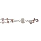 Waterfall Silver Chain Cultured Pearl Bracelet