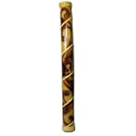 Bamboo Rain Stick with Wood Burned Designs From Indonesia, 16"