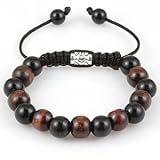 Everything Bling - Bracelet Shamballa Perles de Bois - RRP 20 euro - Ajustable Toute taille