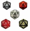Q-Workshop: Set of 5 - Carved Elvish / Elven d20 Dice / Die (5 Different Colors - 1 Each)