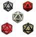 Q-Workshop: Set of 5 - Carved Elvish / Elven d20 Dice / Die (5 Different Colors - 1 Each)