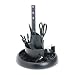 Rotary Organizer, 3-Tiered, Spinning Base, Tape Dispenser, Black RUB25001