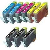 Compatible Canon BCI-6 Black/Cyan/Magenta/Yellow Ink Cartridges - Value Pack of 3 Black & 2 Each Color