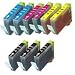 Compatible Canon BCI-6 Black/Cyan/Magenta/Yellow Ink Cartridges - Value Pack of 3 Black & 2 Each Color
