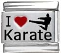 Clearly Charming I Heart Karate Red Heart Laser Italian Charm