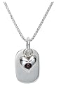 Sterling Silver and Garnet Heart Pendant, 20" by Zina