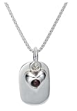 Sterling Silver and Garnet Heart Pendant, 20