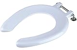 Crescent Anti Viral White Toilet Seat Only with Stainless Steel Hinges - Junior Size by Celmac Wirqu