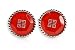 Regal Faceted Ruby Red Cufflinks with Silver Inlay with Presentation Box