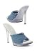 5 inch Denim Mule Women's Size Shoe With Clear Heel