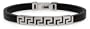 14k White Gold and Rubber Fashion Bracelet, 7.5"
