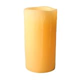 31JVBVsTh0L. SL160  Enjoy Lighting 371709 BeesWax Drip Vanilla Scented Wax LED Pillar Candle, 4 Inch by 8 Inch
