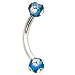 Blue Acrylic Tiffany Gem Eyebrow Ring