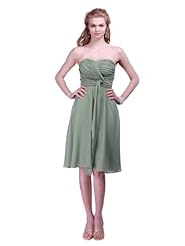 A-line Summer Knee Length Draped Chiffon Sweetheart Evening Dress/Homecoming Dress/Bridesmaid Dress/Prom Dress 