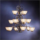 Kichler 2484DBK Lebes Indoor Fifteen Light Distressed Black Incandescent Chandelier