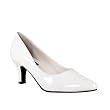 3 Inch Trendy High Heel Shoe Block Heel Classic Pump White