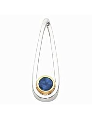18K Two-Tone Gold London Blue Topaz Pendant -- LIFETIME WARRANTY