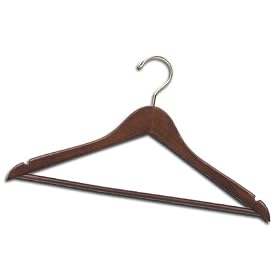 100 NEW Wood/Wooden Walnut Pant/Skirt Hangers (Brass)
