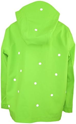 Charlies Coat Big Girls Reflective Polka Dots Waterproof Jacket Large Neon Green