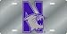 Northwestern Wildcats Purple Laser Cut License Plate - SET OF 6 - Sports Merchandise