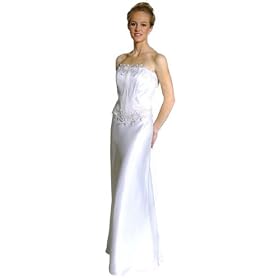 Plus Size Elegant Lace Up Back Flower Lace Trim Bustier w Long Skirt Evening Prom Bridesmaid Set