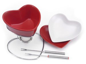 Chantal Glazed Sweetheart Fun Fondue Set 2-c.
